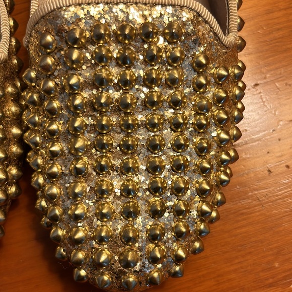 Gold Studded Steve Madden Spiked Flats - Picture 2 of 4